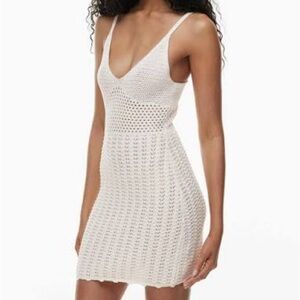 Aritzia White Knitted Coverup / Mini Dress